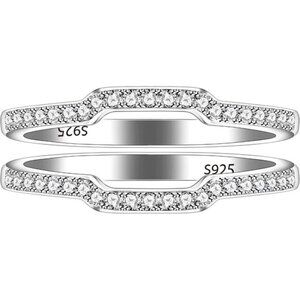 🆕 Women Silver Promise Rings Stackable Sterling Wedding Engagement Anniversary